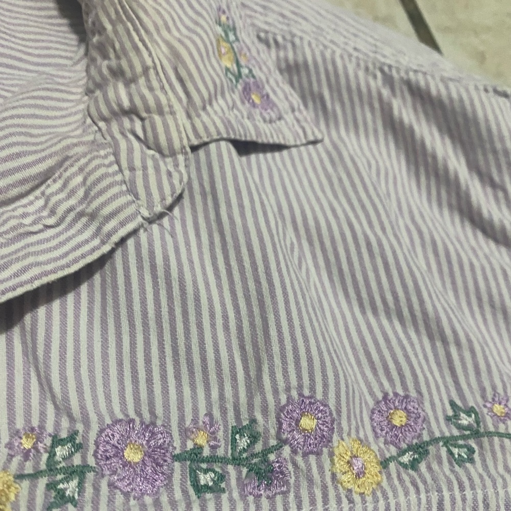 Striped purple and white shirt